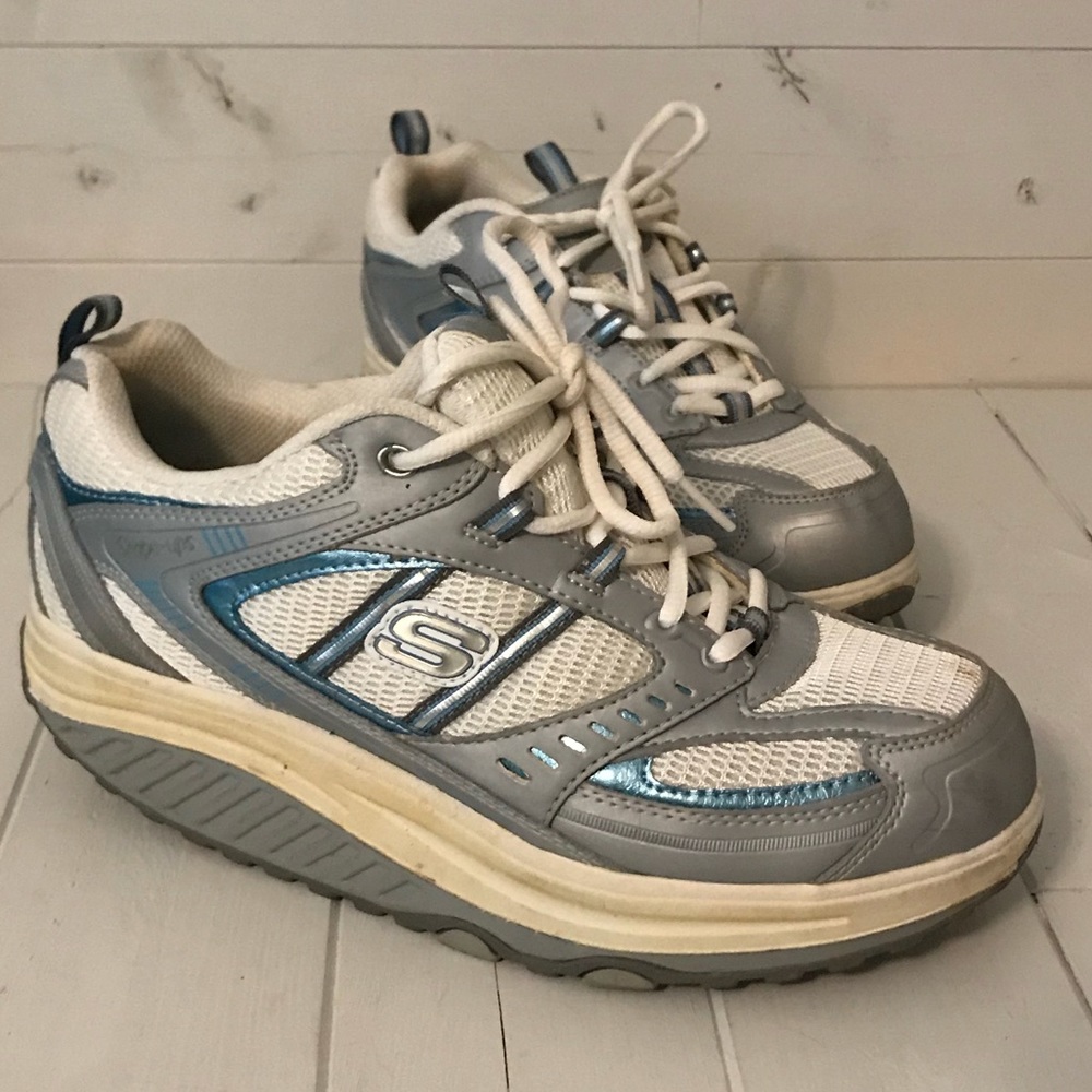 Sketcher Shape-Up Sneaker Silver & Turquiose